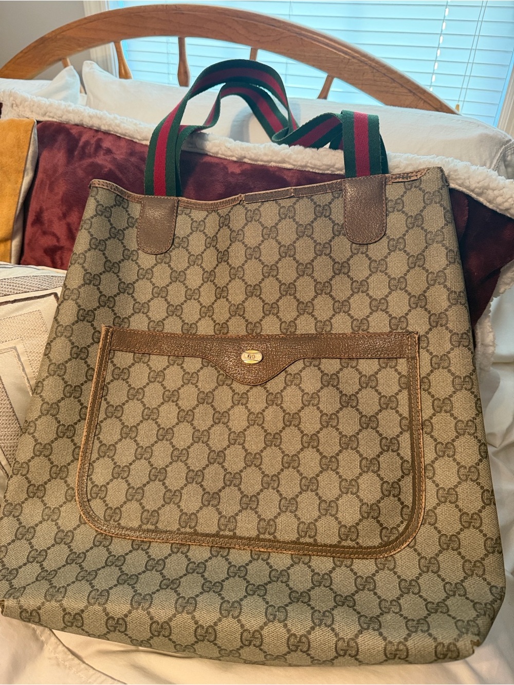 Vintage Gucci Sherry Line GG Supreme Canvas Tote Bag
